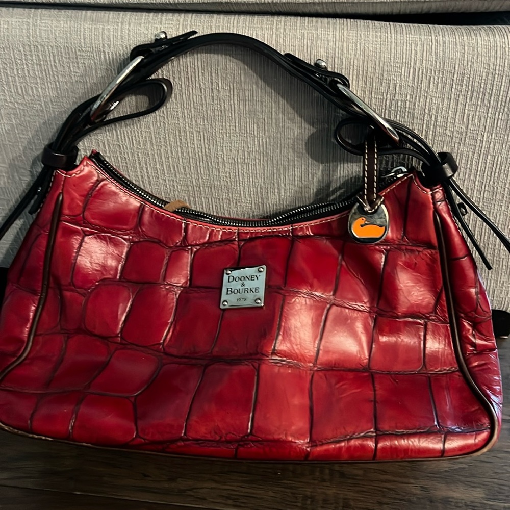 Dooney and Bourke Red Crocodile hobo